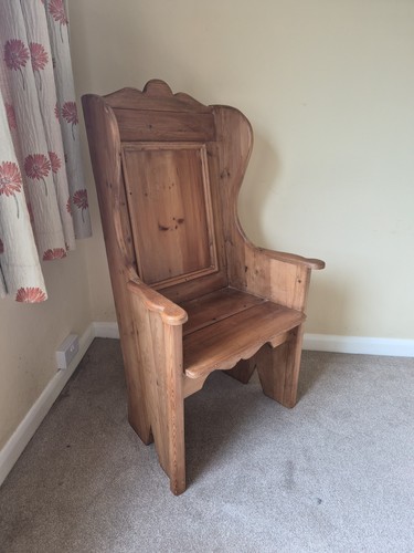 Tall vintage wooden chair - wooden, back