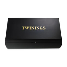SALE Twinings Black Wooden Tea Chest 8 Compartmen Black Velvet Empty no teabags