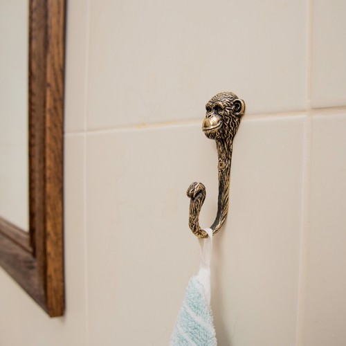 Wall hook brass - wall, hook,monkey