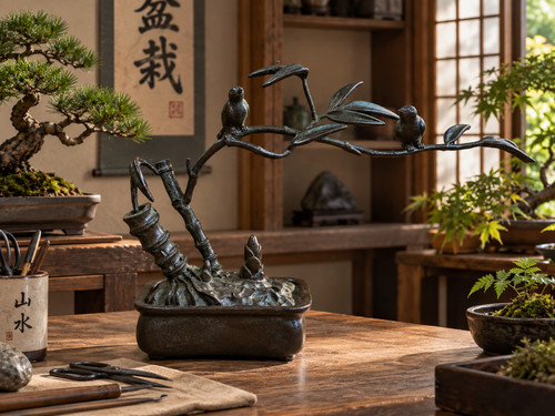 Bronze okimono japanese - bronze,