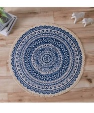 Indian Blue Round Mandala Yoga