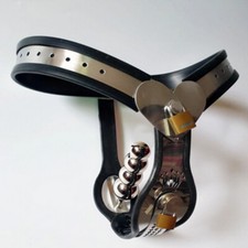 Male Chastity Belt with Plug