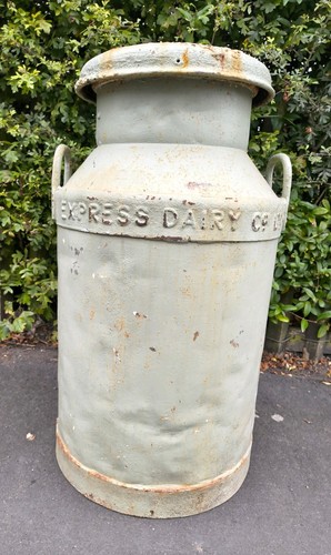Old steel milk churn - old, express