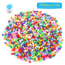 2000 Pieces 5mm Pom Poms Cheerleading Balls for Crafts Making