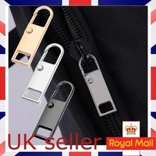2x Zipper Puller Repair Metal Slider Pull Replacement Fix Bag Coat Instant Clip
