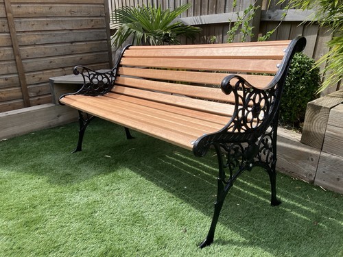 Garden bench cast iron - iron, red