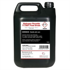 Hydrogen Peroxide 11.99% (12%) Food Grade 5 Litre H2o2 (5L)