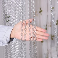 Aluminium Door Fly Screen Metal Chain Curtain Insect Pest Blinds 215 x 90cm
