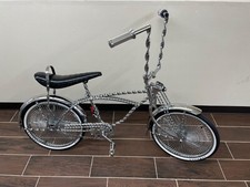 VINTAGE LOWRIDER 20" CHROME 144 HEAVY DUTY SPOKE CHROME BICYCLE W/ TWISTED PARTS