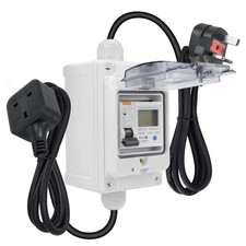 Mobile Digital Electricity Meter 230V Power Consumption Meter with RCBO/Reset