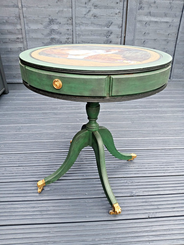 Vintage green gold painted and - painted,