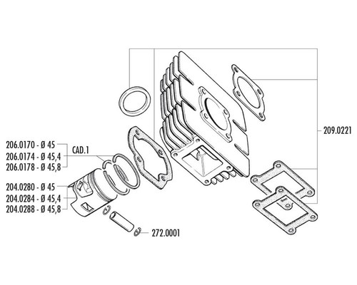 Cylinder gasket set polini - set,