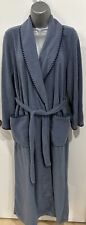 David Nieper Moonstone Blue Soft Fleece Dressing Gown Robe Size XS Embroidered