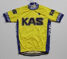Retro Team Mens KAS Cycling Jersey Tops Bicycle Jersey Cycling Shirt Bike Jersey