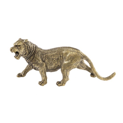 Brass tiger figurine antique - brass,