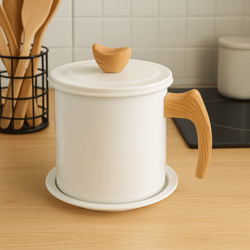 With strainer cooking oil - with,