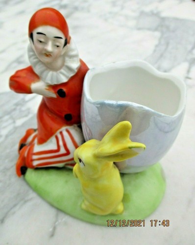 Pierrot porcelain rabbit - porcelain, egg