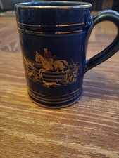 Denby Blue Tankard With Hunting Scene