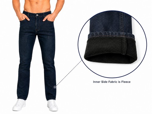 Mens fleece lined straight - fleece,