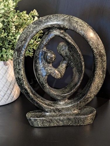 Polished green stone abstract - polished,