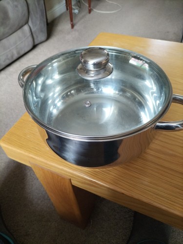 Non stick saucepan with - stick, glass
