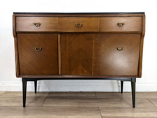 SIDEBOARD Barget Uil RetroCocktail Cabinet Teak Mirrored 3 Drawers FREE DELIVERY
