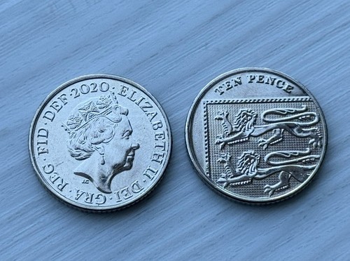 Double sided coin 10p heads - double,