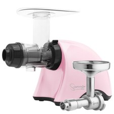 Omega Sana 707 Horizontal Slow Juicer in Pastel Pink with Oil Extractor