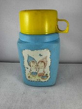 Vintage Precious Moments Thermos Roughneck Flask Blue And Yellow