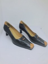 Van Dal Vandalease  Black And Beige Leather Court Shoes Size 7 (H23)