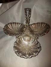 Antique Vintage Silver Plated Serving Dish Shell Design Sweets Nuts Candy 