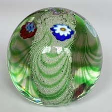 Vintage Murano Art Glass Millefiori Paperweight 