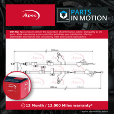 Handbrake Cable fits FORD FOCUS Mk3 TDCi 1.6D Rear Centre 10 to 20 Hand Brake