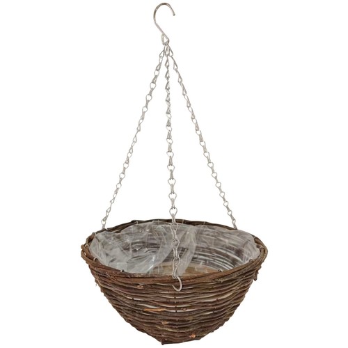 Wicker hanging basket - 12",