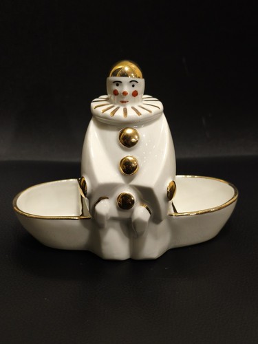 Salt shaker white and gold - and,