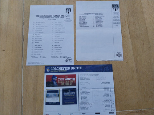 Colchester utd 3 home - utd.,