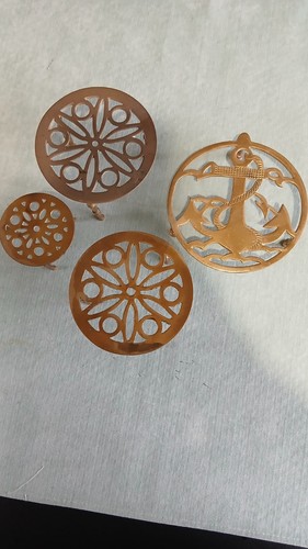 Brass trivets antique vintage - brass,