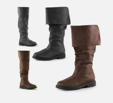 Men's Retro style Tall Pirate Boots Fold Over Renaissance Cosplay Shoes 12/13/14