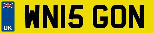 Initials number plate wn15 - number,