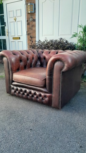 Leather oxblood chesterfield - leather,