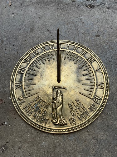 Vintage bronze sundial grow - vintage,