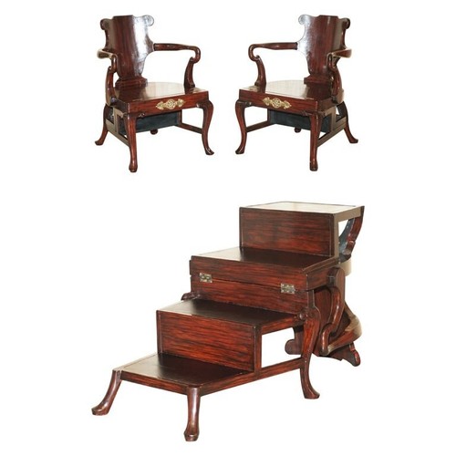 Pair rosewood gilt metal - rosewood,