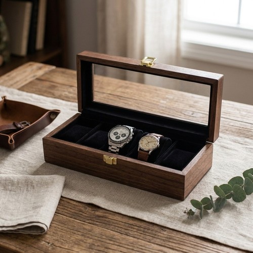 Wooden watch display box - wooden,