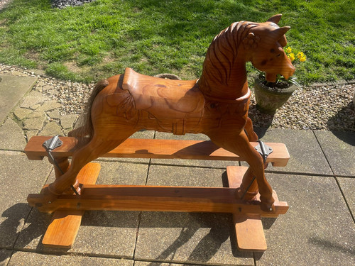 Large wooden rocking - wooden, horse