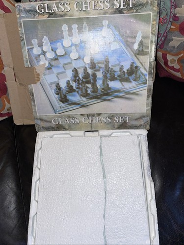 Glass chess set board game - chess,