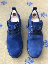 Louis Vuitton Shoes Blue Suede Lace Up Derby UK 8 US 9 EU 42 Rubber Sole