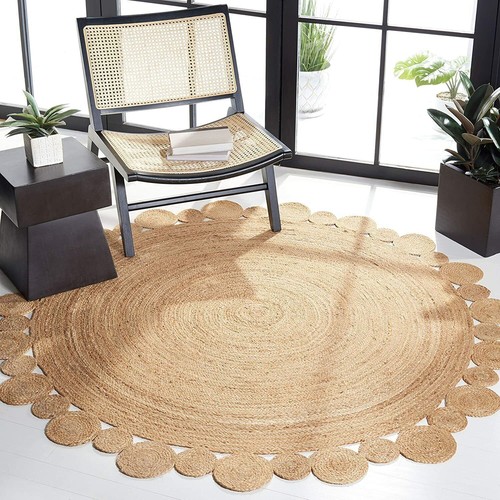 Rug round design 100 natural - round, 100%