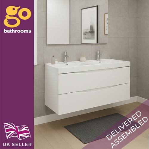 1200mm white gloss bathroom - white,