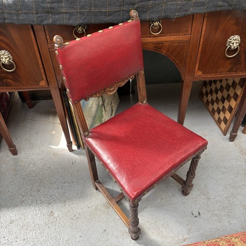 Vintage oak red leather - vintage,