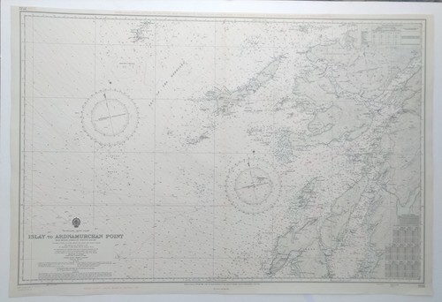 Vintage admiralty sea chart - admiralty,